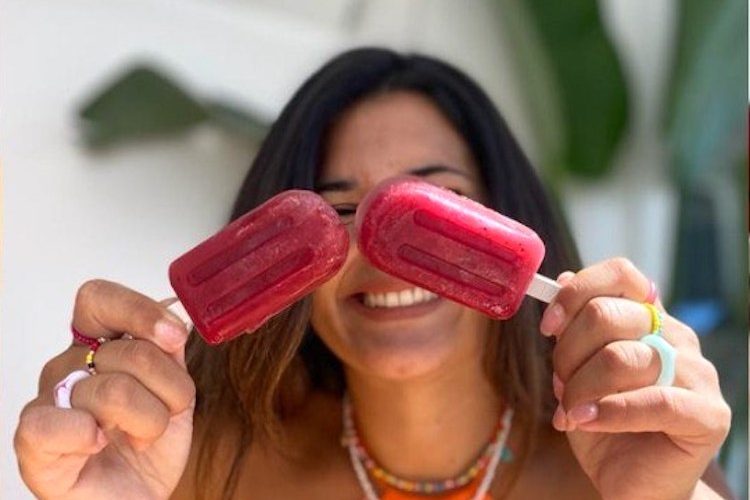 Polos de kombucha y frutas