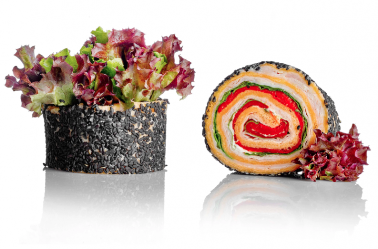 Rollitos de sándwich mixto y vegetal