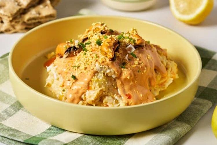 Ensaladilla de mejillones y mayonesa de escabeche