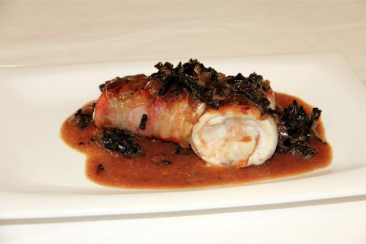 Rollitos de pescado sobrante con bacon