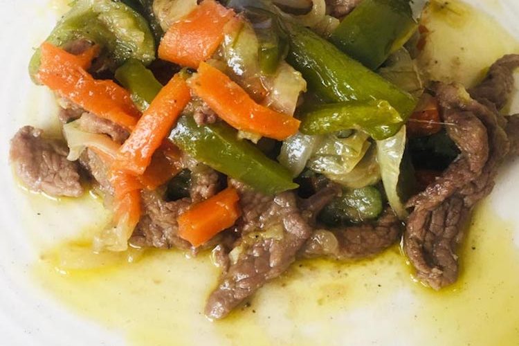 Salteado de verduras con ternera