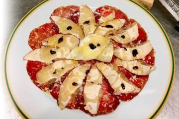 Cecina con restos de boletus