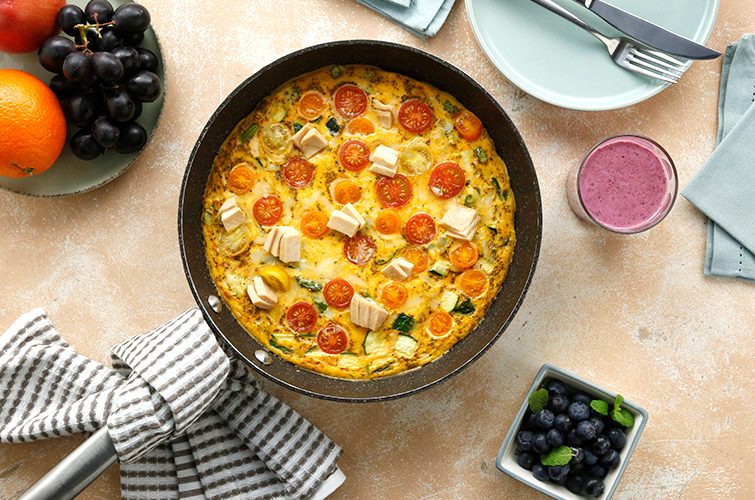 Frittata de verduras con atún y parmesano