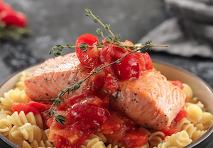 2Salmón a la parrilla con pasta pomodoro 2