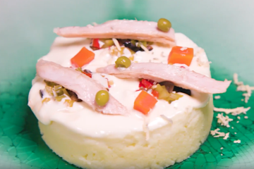 Cremoso de patata y mayonesa con ventresca de bonito