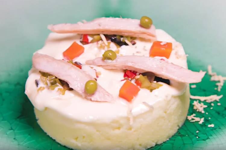 Cremoso de patata y mayonesa con ventresca de bonito