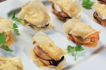 Mejillones escabechados con patatas chips