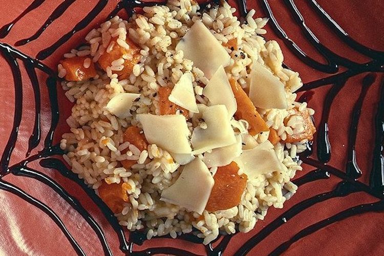 Risotto con restos de queso y calabaza