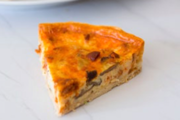 Quiche de setas y restos de chorizo