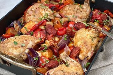 Muslitos de pollo con chorizo sobrante y verduras que queramos acabar