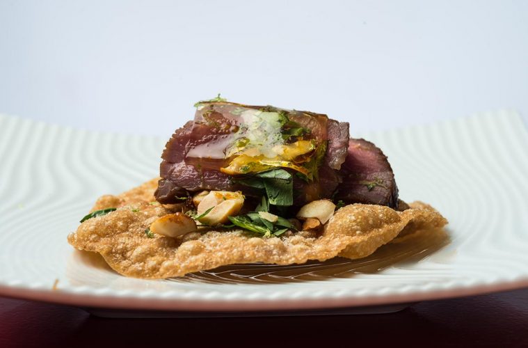 Ganadores de GM Chef, concurso entre escuelas de cocina. Tapa ganadora