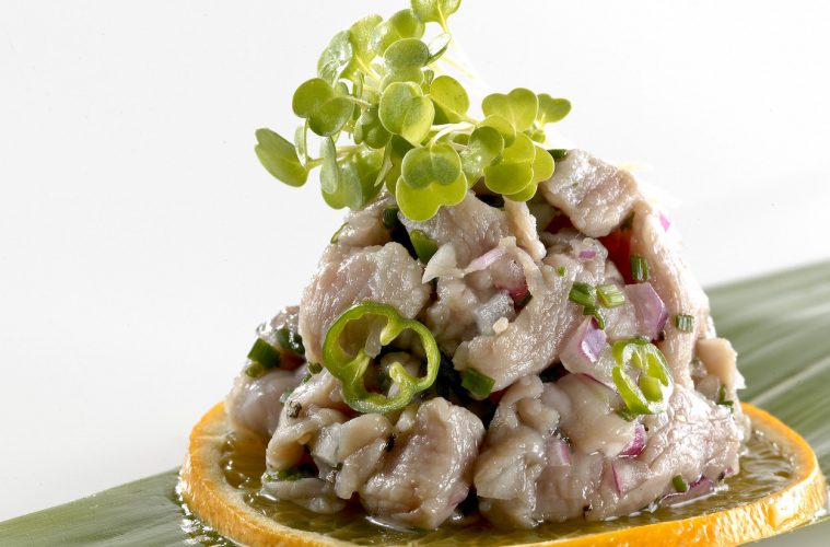 Ceviche de ternera a la mandarina