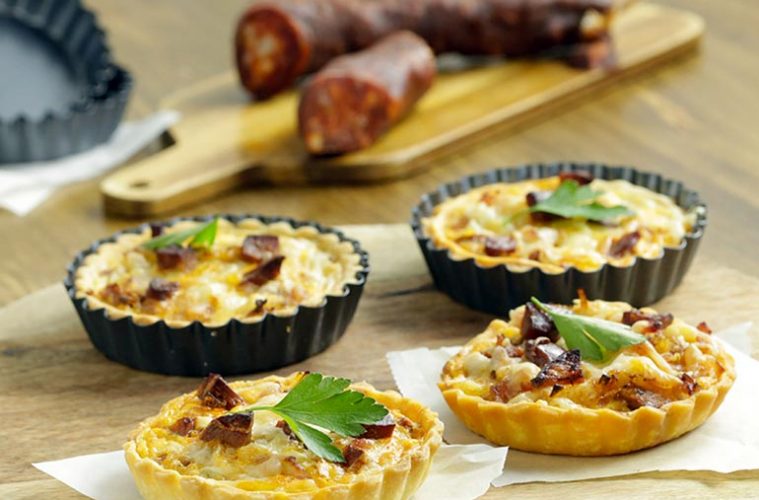 Miniquiches de chorizo sobrante