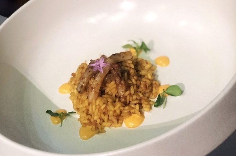 Arroz a banda de calamar y sobrasada