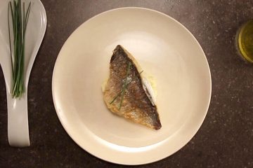 Dorada con crema de patata