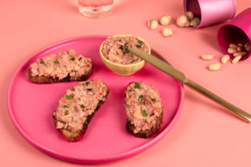 Rillettes de champiñones y alubias