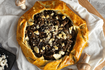 Tarta salada de champiñones que empiezan a ponerse feos