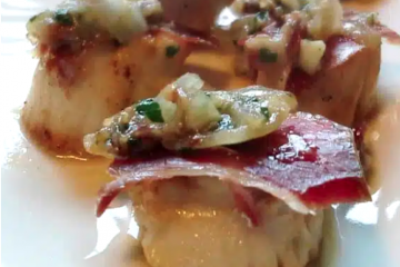 Vieiras con jamón ibérico