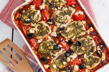 Cazuela de pollo al pesto