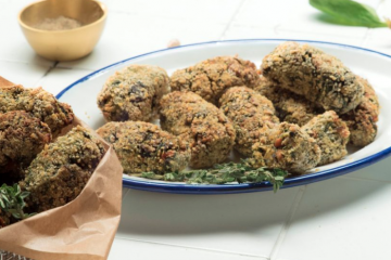 Croquetas de champiñones y espinacas al horno