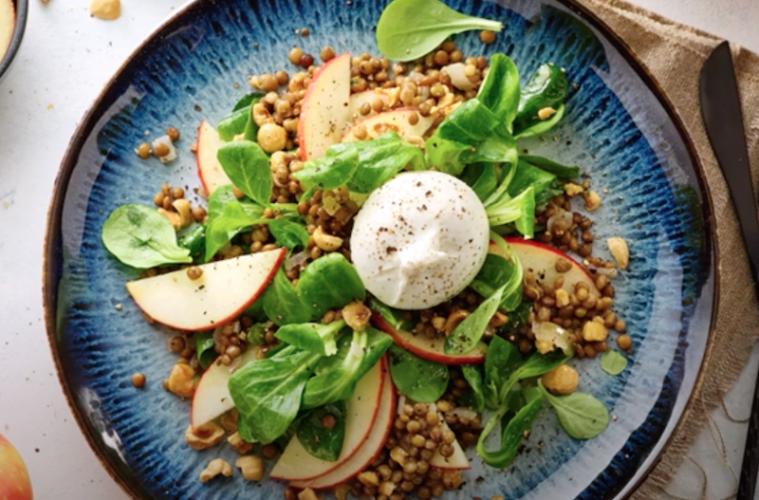Ensalada con sobras de lentejas