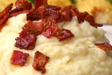 Puré de patatas sobrante con verduritas y bacon