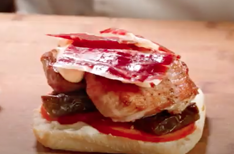 Solomillo y jamón ibéricos con alioli de vinagre de Jerez