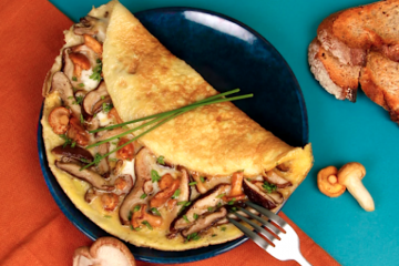 Tortilla cremosa de champiñones con mozzarella