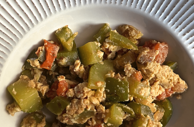 Pisto a la bilbaína con verduras sobrantes