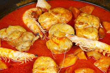 All i pebre de rape y langostinos