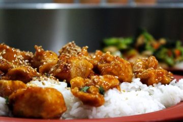 Pechuga de pollo glaseada con salsa teriyaki