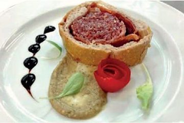Zampone en corteza de pan al Lambrusco
