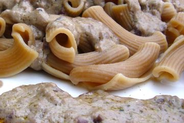 Pasta con salsa de foie