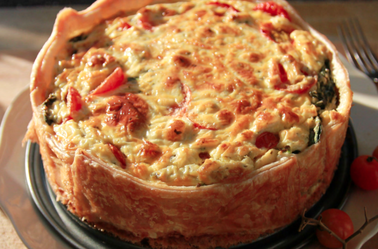 Quiche de berenjena y champiñones