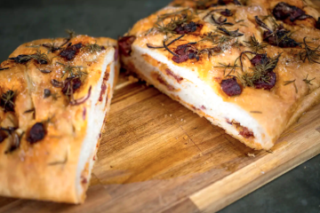 Focaccia con picadillo de chorizo ibérico
