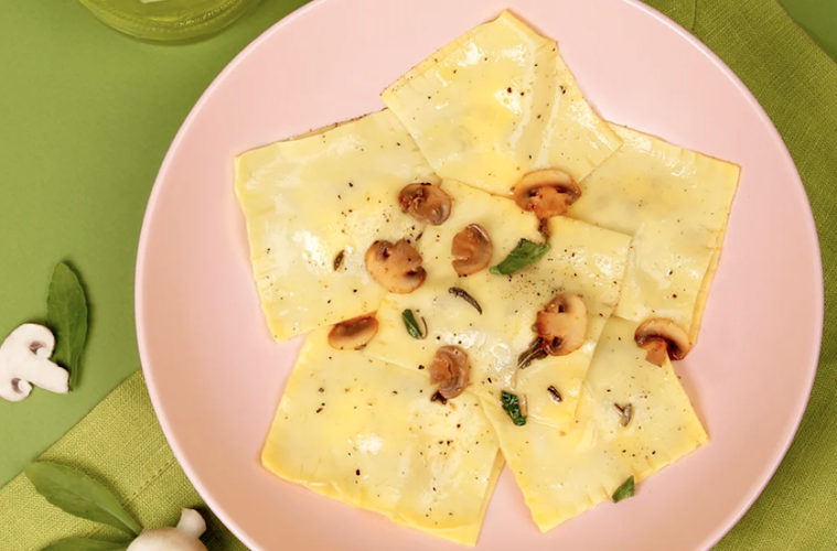 Raviolis de champiñones y ricota