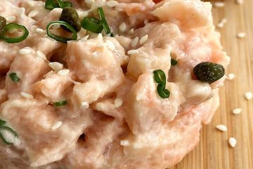 Tartar de fiambre de pavo sobrante