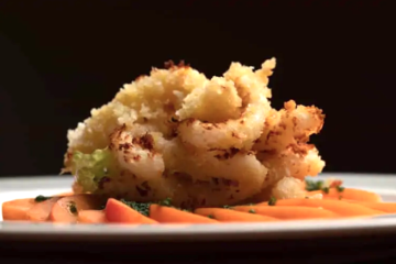 Calamares gratinados con albaricoque y limón