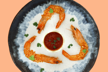 Langostinos crujientes con salsa agridulce de manzana