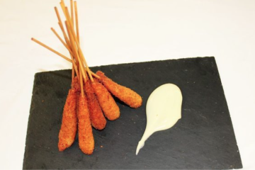 Langostinos empanados con pan de coco