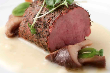 Solomillo ibérico con costra de finas hierbas