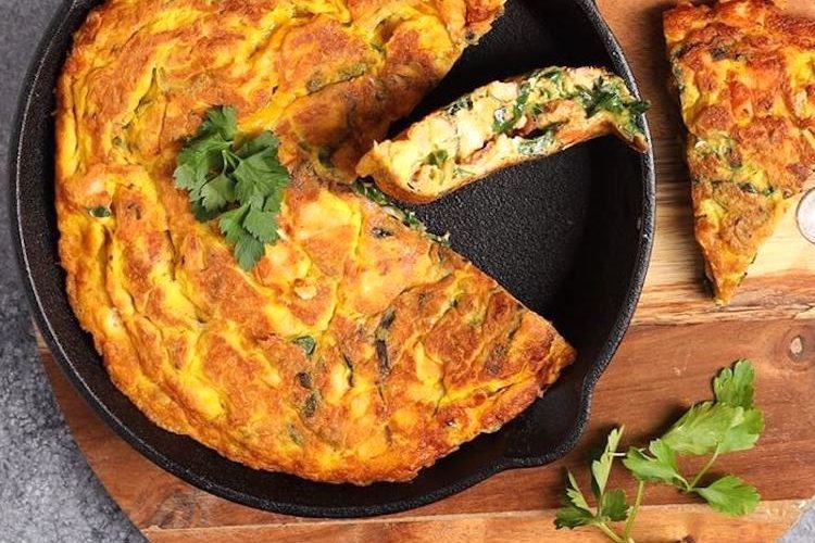 Tortilla de patatas con salmón