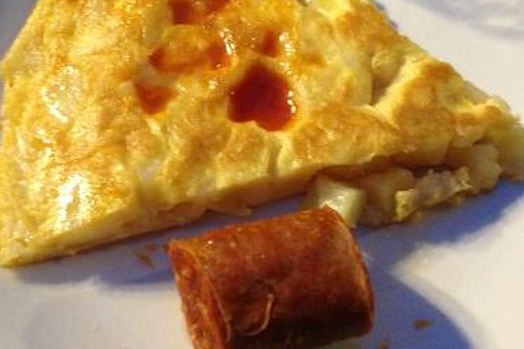 Tortilla manchada vitoriana con tortilla sobrante de ayer