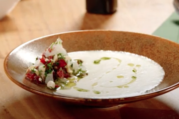 Crema de melón ya maduro al vinagre de Jerez