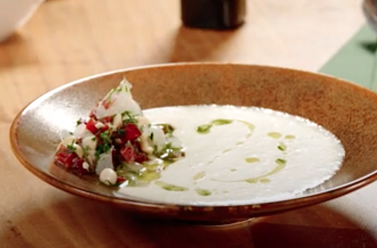 Crema de melón ya maduro al vinagre de Jerez