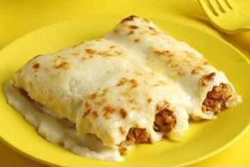 Canelones con restos de carne de un caldo