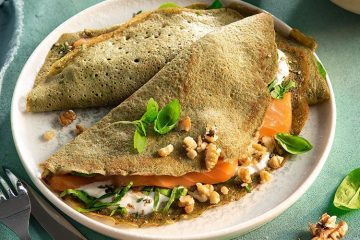 Crepes de espinacas frescas sobrantes