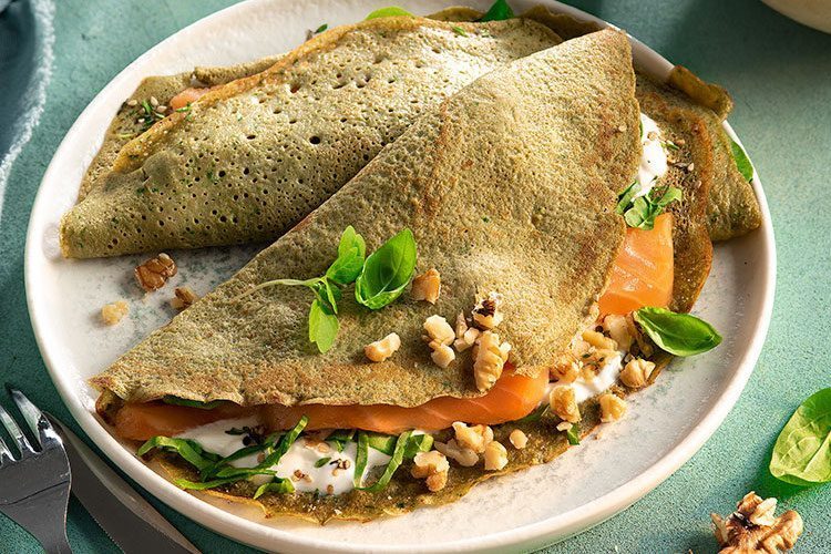 Crepes de espinacas frescas sobrantes