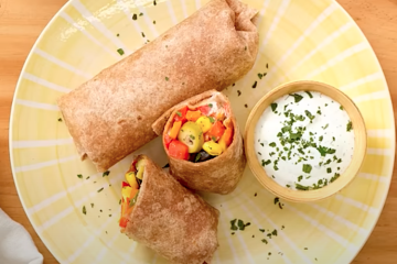 Fajitas con restos de verduras