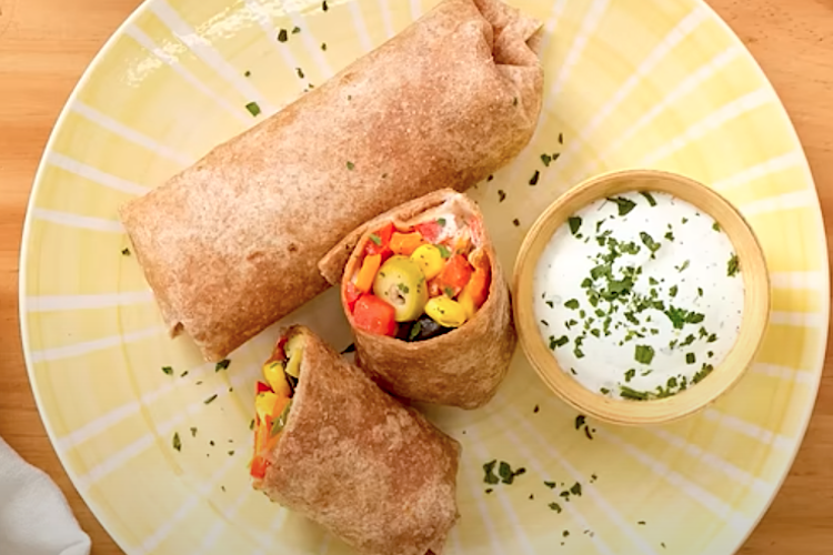 Fajitas con restos de verduras